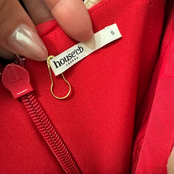 House of CB red midi cocktail dress NEW - Picture 4 of 6